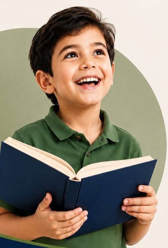 طفل يقرأ كتابًا